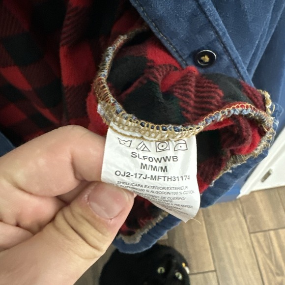 Riders Women's‎ Blue Button Up Buffalo Plaid Fleece Lining Size Med Cotton Shirt - Picture 12 of 12